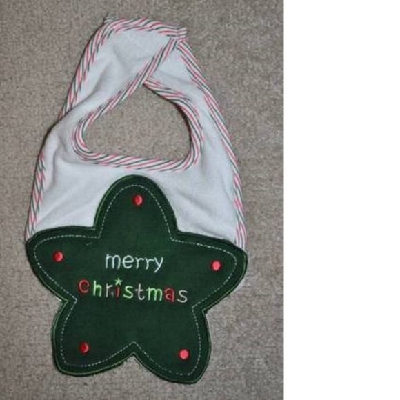 *Christmas Star Set 0/3 months Bon Bebe Red Bodysuit, Pants & Bib 3 Pc Unisex - Picture 6 of 7